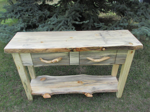 Live Edge Console Table with Drawers