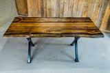 rustic with live edge pine dining room set