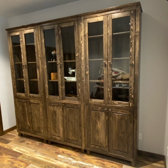 Custom cabinet with glass doors