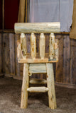 Log Barstool Blue Pine Collection