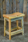 Swivel Pine Barstools With Back.