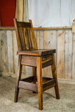 Swivel Pine Barstools With Back.