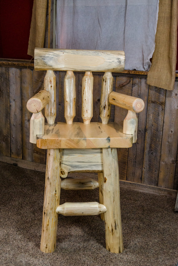 Log Barstool Blue Pine Collection